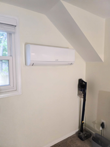 Mitsubishi Electric ductless mini-split indoor unit installed in a Central Ohio home