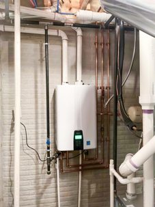 Tankless water heater supplying a Central Ohio home