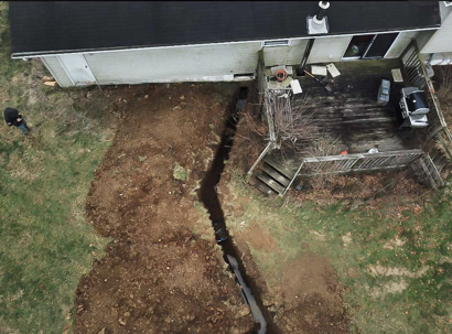 Geothermal ground-loop installation at a Central Ohio home